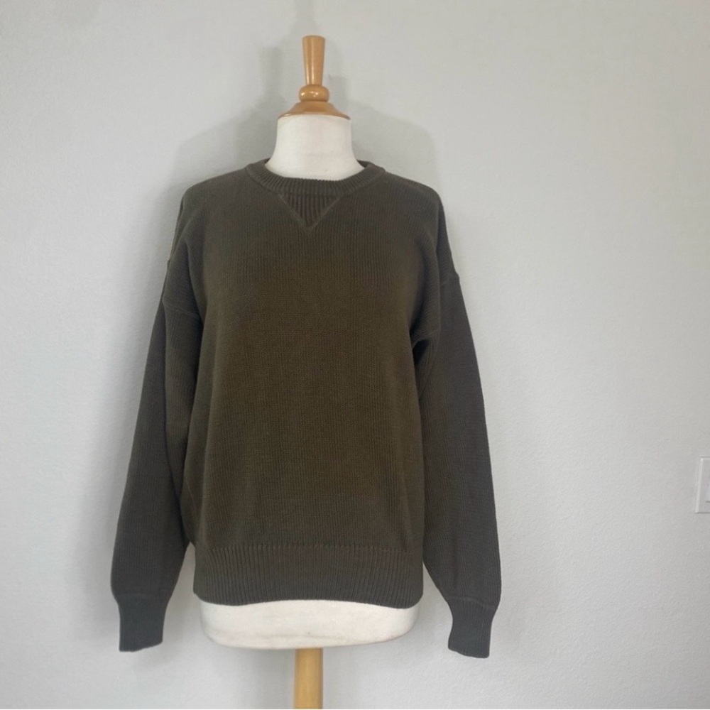 Vintage GAP Women's Olive 100% Cotton Oversize Knit Sweater Size Small Coastal